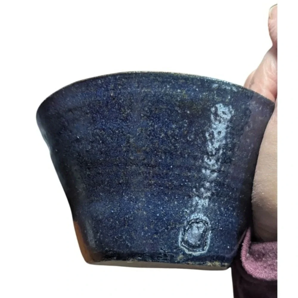 Vintage Karen Kluttz Signed NC Studio Pottery 5‎ in Blue Purple Bowl Boho